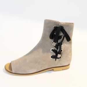 Suede open-toed sandals